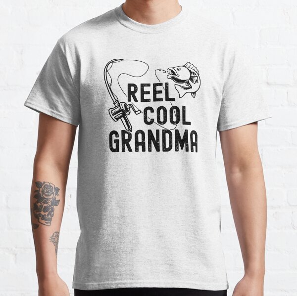 Vista previa del artículo con la obra «Carrete Cool Grandma Fishing», diseñado y vendido por badteeshirt.