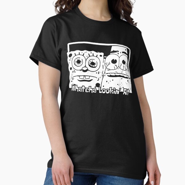 Vista previa del artículo con la obra «Bob Esponja y Patricio [qué estás mirando]», diseñado y vendido por trashtaste.