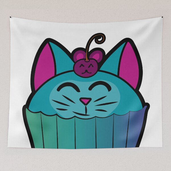 Item preview, Catcake With Mouse-Cherry - Turquoise designed and sold by Ryphna.