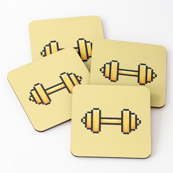 Item preview, Barbell Workout Yellow Pixel Art Icon designed and sold by dylanxh.