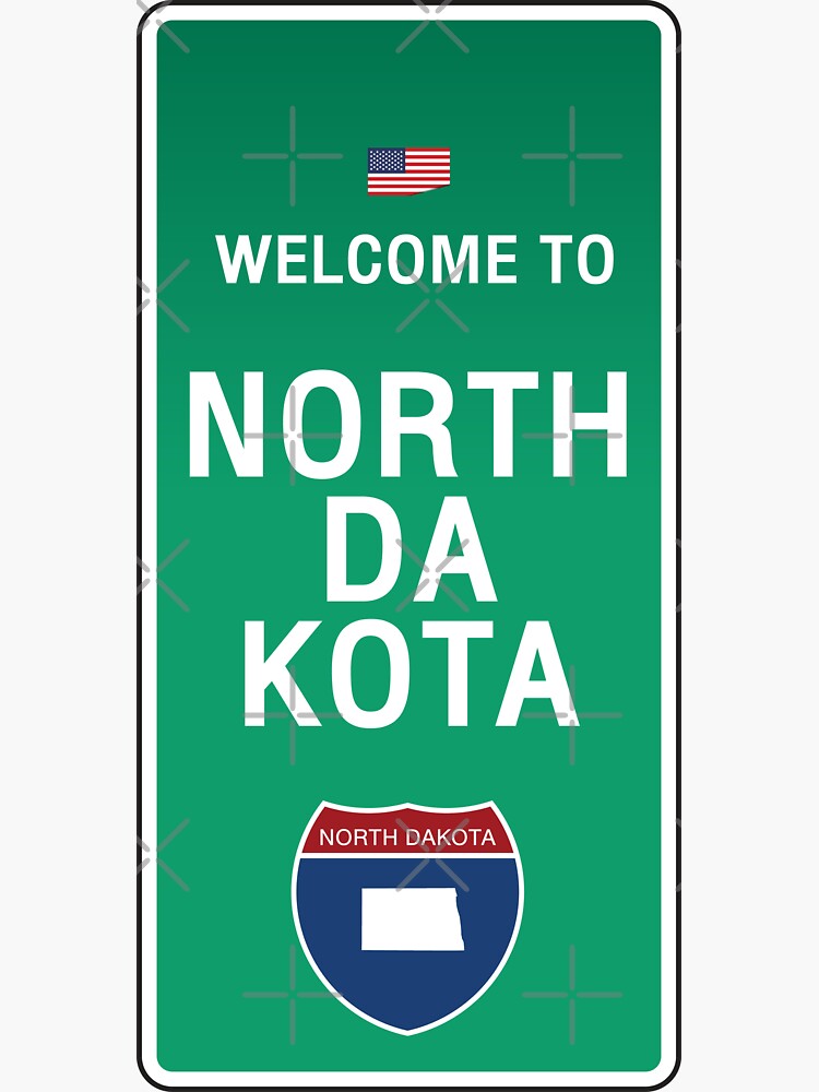 to North Dakota" Sticker by srattha Redbubble