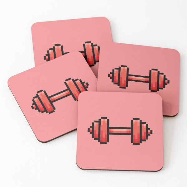 Item preview, Barbell Workout Red Pixel Art Icon designed and sold by dylanxh.