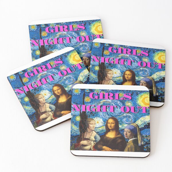 Item preview, Girls Night Out with Mona Lisa, Girl with Pearl Earring and Lady with Ermine designed and sold by SimpleJoyStyle.
