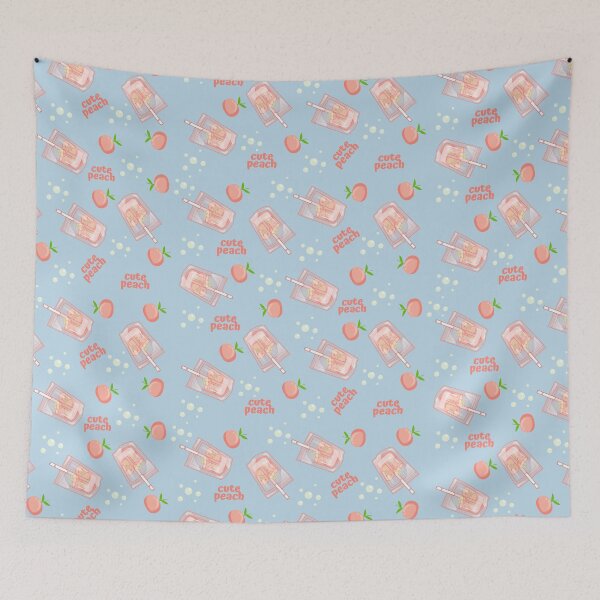 Item preview, Cute Kawaii Peach juice pattern designed and sold by dreamofdenim.