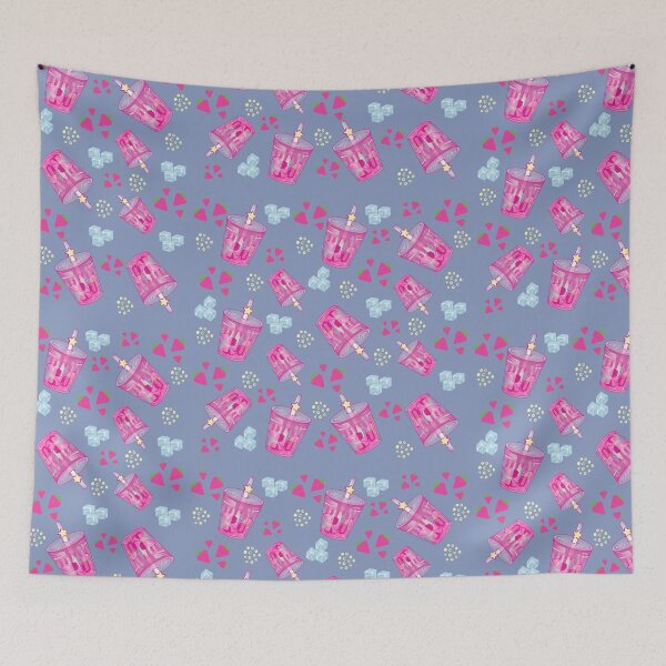 Item preview, Cute Kawaii Strawberry juice pattern designed and sold by dreamofdenim.