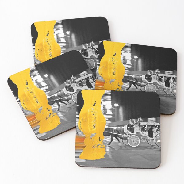 Item preview, NYC Yellow Cabs - Horse Carriage - Brush Stroke designed and sold by Hell-Prints.