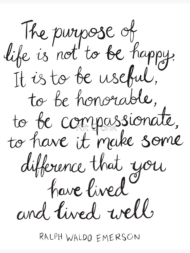 Discover Inspirational Quote - Purpose of Life, Emerson Premium Matte Vertical Poster