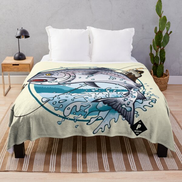 Item preview, "Fisherman Catches Trout" - by P FashionArt designed and sold by BK-Fishing.