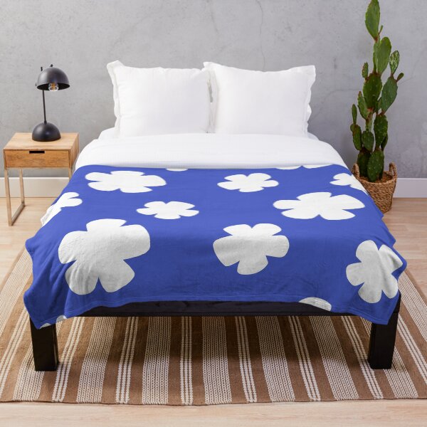 Item preview, White Flowers on Blue designed and sold by DeepCut.