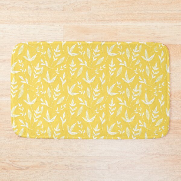 Item preview, Leaf pattern white and black with mustard yellow designed and sold by Little Lady.