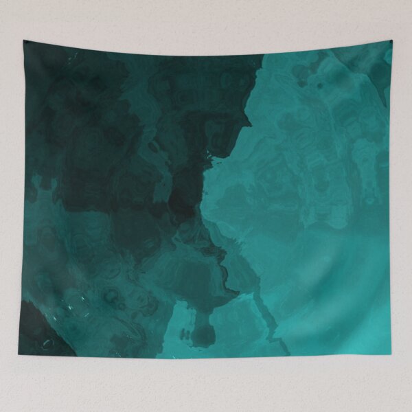 Item preview, Green Watercolor Malachite Ocean Ripples designed and sold by geodeart.