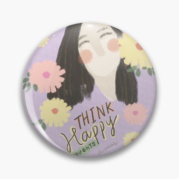 Item preview, Think Happy Thought | Girl with Flowers | Flower Girls | Happy Flowers girl designed and sold by Manoondaly.