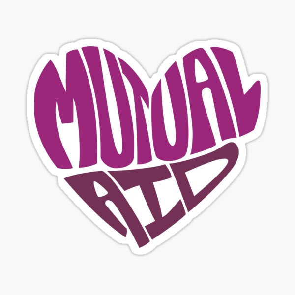 Mutual Aid Heart - Purples Sticker