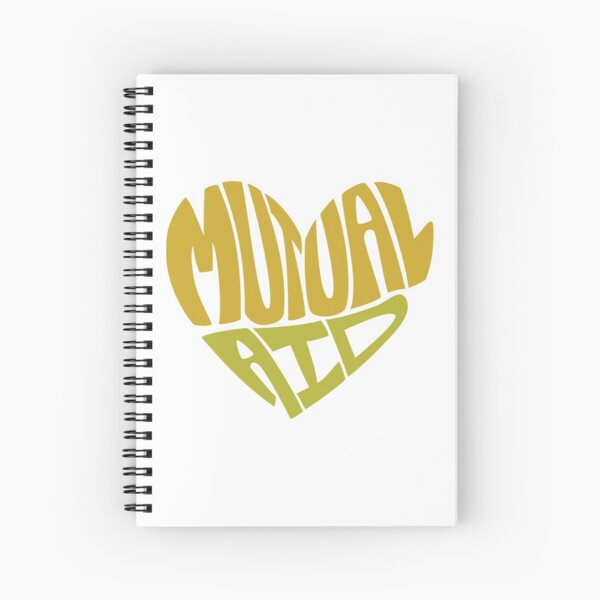 Mutual Aid Heart - Yellow & Green Spiral Notebook