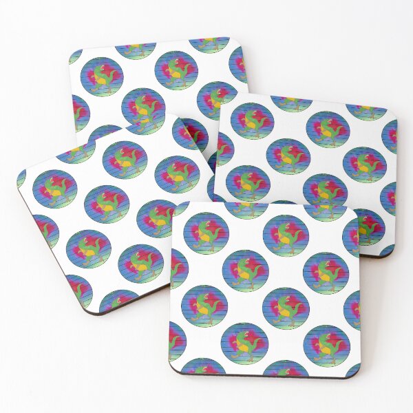 Item preview, T Rex in Abstract Colored Circle with Lines Patterned on White Background designed and sold by AliCatOriginals.