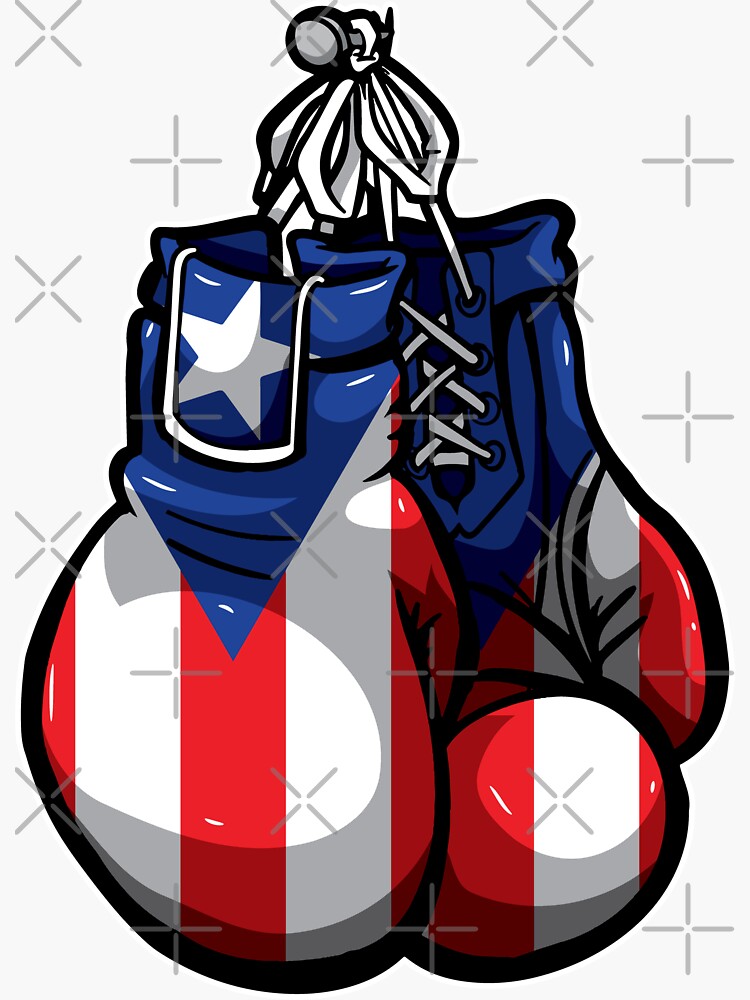 "Puerto Rico Boxing Gloves Boricua Fighter" Sticker by anziehend