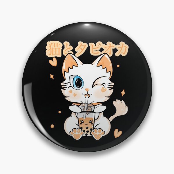 Item preview, Cute Bubble Tea Kawaii Neko Cat Japanese Tapioca Peach designed and sold by ZNOVANNA.