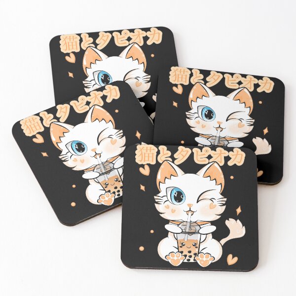 Item preview, Cute Bubble Tea Kawaii Neko Cat Japanese Tapioca Peach designed and sold by ZNOVANNA.