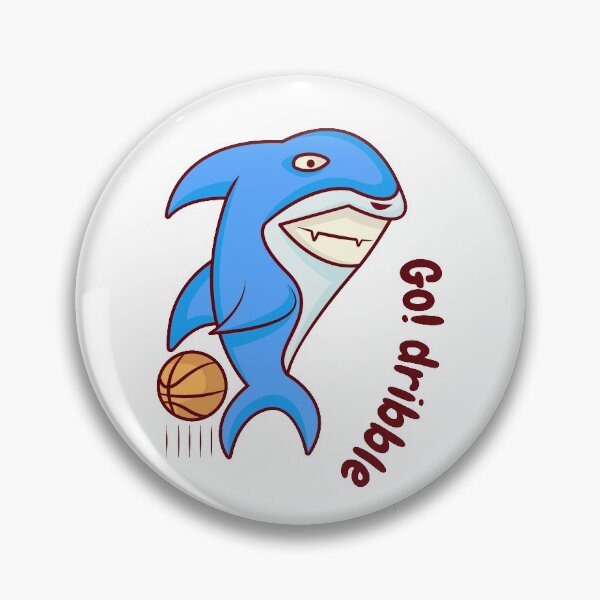 Item preview, a shark is dribbling a basketball designed and sold by Heytoucan.
