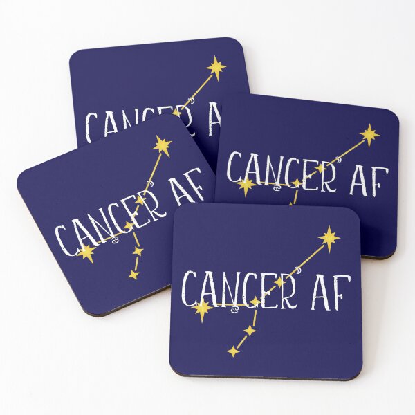 Item preview, CANCER AF with constellation and astrological symbols for the Moon & The Crab designed and sold by Happy Puppy Print On Demand.