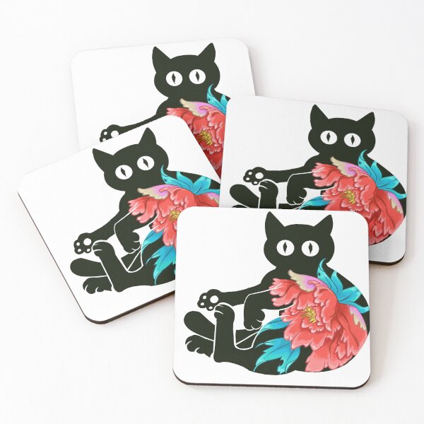 Item preview, Flower Japan Cat designed and sold by NevermindOnArt.