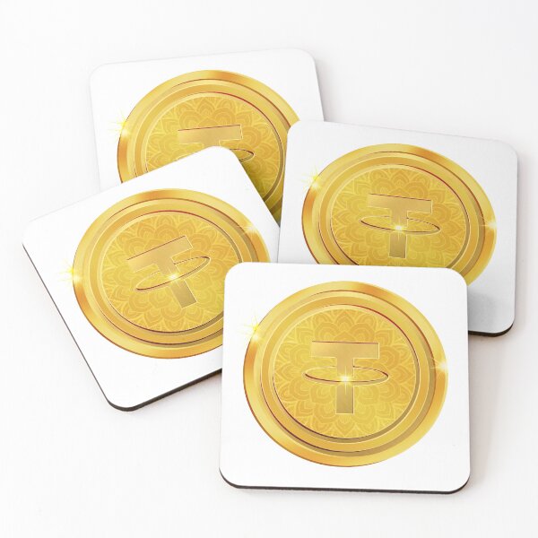 Item preview, Golden Tether USDT Crypto Coin: White Mandala Cryptocurrency Art designed and sold by Art-PraveenRai.