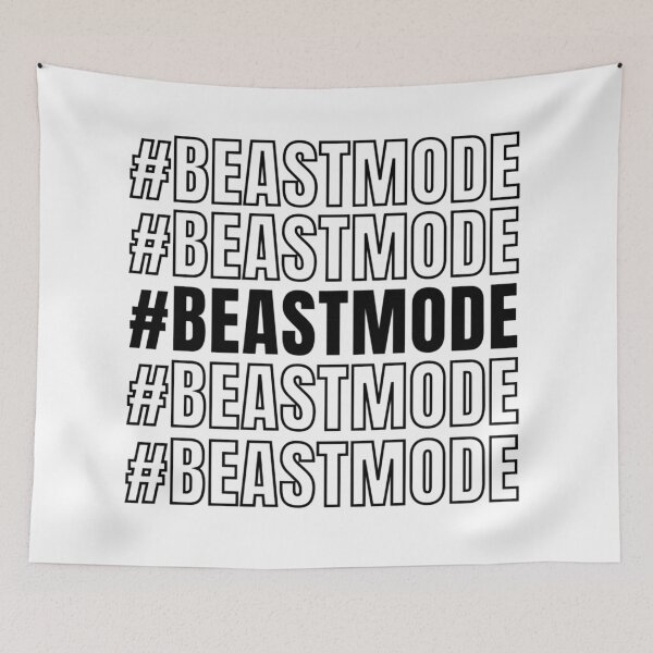 Item preview, Beastmode Repeated Text Black - Funny Gym designed and sold by GymWearDepot.