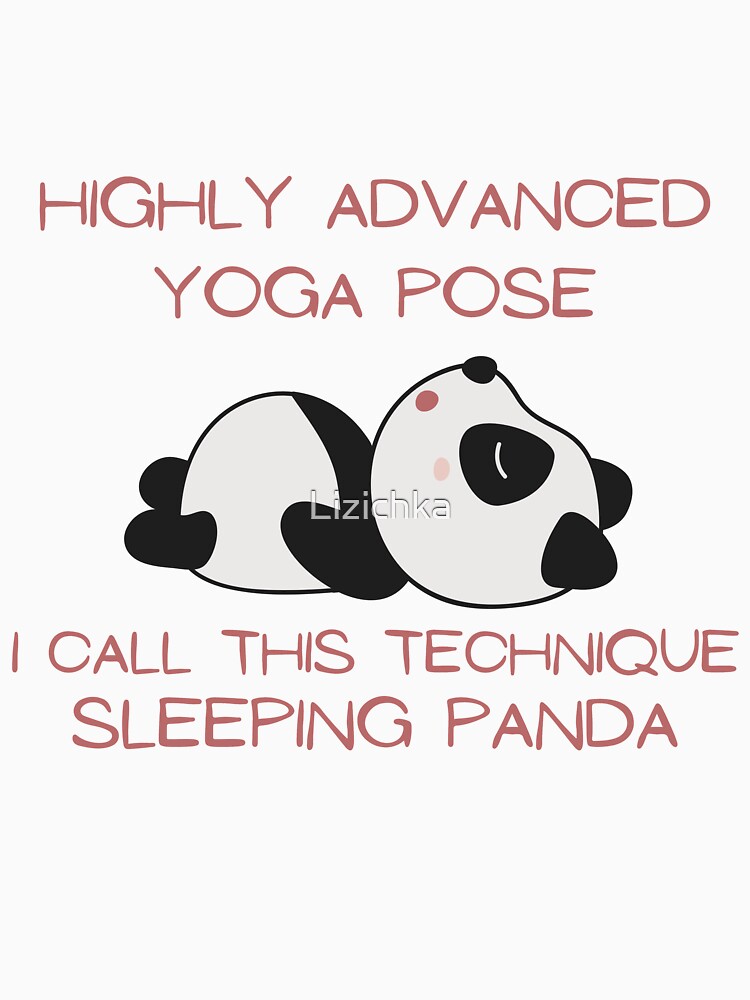 Panda Yoga Poses T-Shirt Gift I Funny Fitness Tee Art Print by