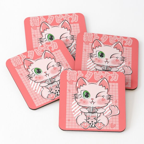 Item preview, Bubble Tea Kawaii Cat Japanese Red Cherry Tapioca designed and sold by ZNOVANNA.