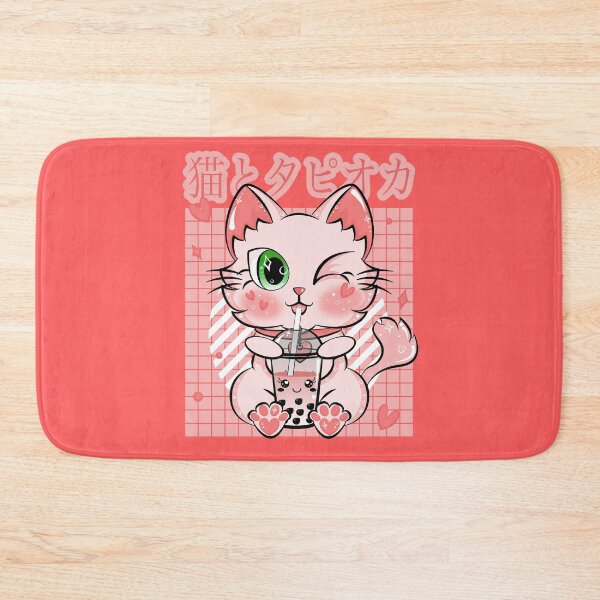 Item preview, Bubble Tea Kawaii Cat Japanese Red Cherry Tapioca designed and sold by ZNOVANNA.