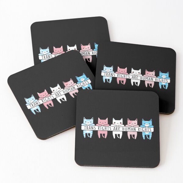 Item preview, Transgender Flag Color Cats: Trans Rights Are Human Rights designed and sold by Happy Puppy Print On Demand.