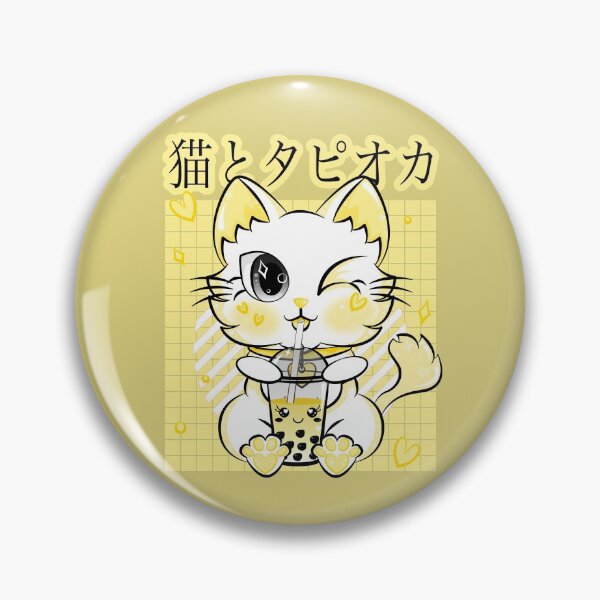 Item preview, Boba Tea Drinking Neko Kawaii Cat Retro Style Anime designed and sold by ZNOVANNA.