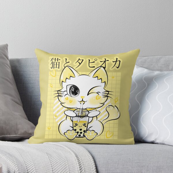 Item preview, Boba Tea Drinking Neko Kawaii Cat Retro Style Anime designed and sold by ZNOVANNA.