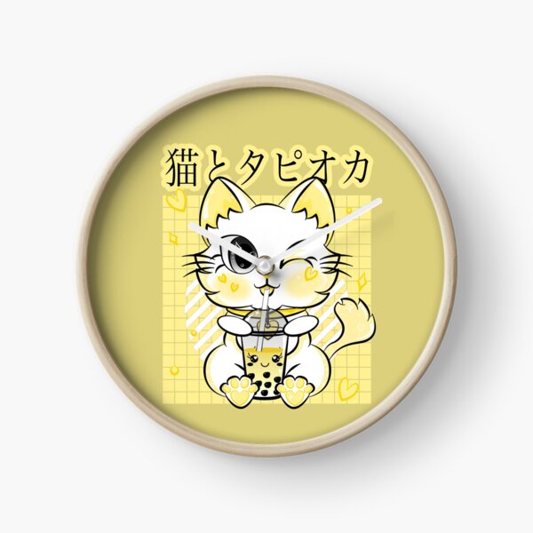 Item preview, Boba Tea Drinking Neko Kawaii Cat Retro Style Anime designed and sold by ZNOVANNA.