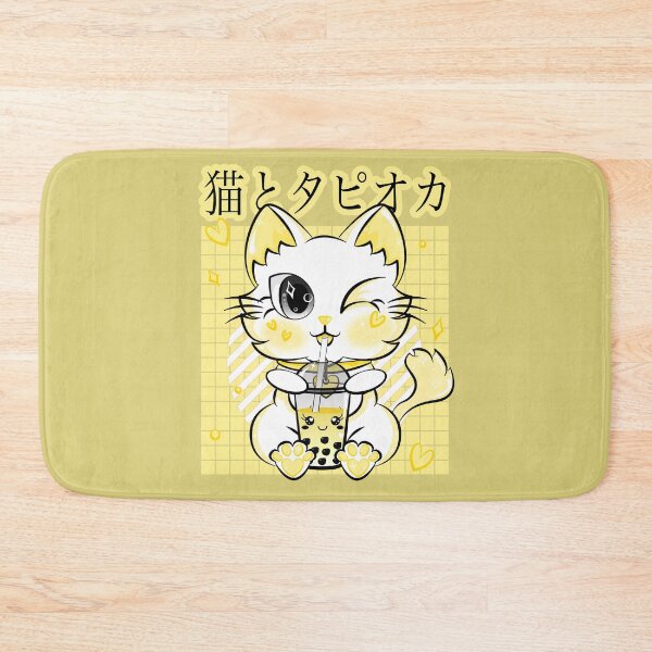 Item preview, Boba Tea Drinking Neko Kawaii Cat Retro Style Anime designed and sold by ZNOVANNA.