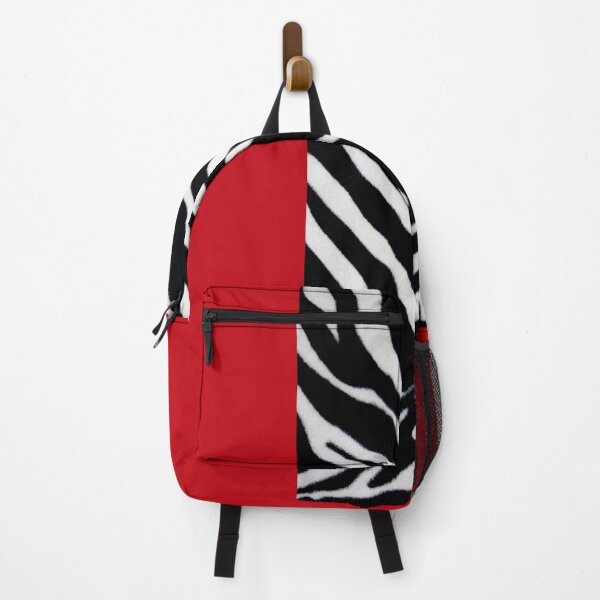 Item preview, colour blocking black white and red zebra print monochrome print designed and sold by chihuahuashower.