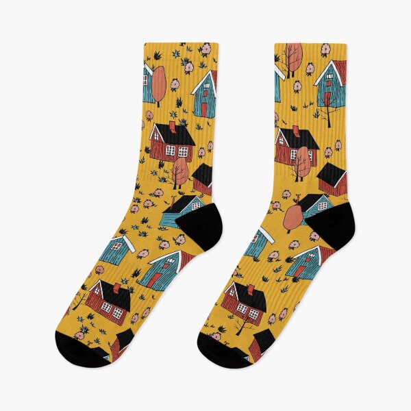Item preview, Magic yellow wooden houses pattern designed and sold by essskina.
