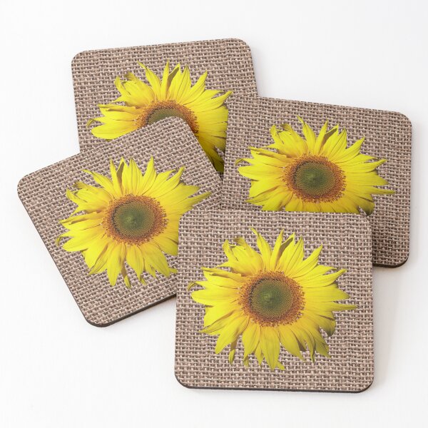 Item preview, Yellow Sunflower on Burlap designed and sold by StandoutSilkies.