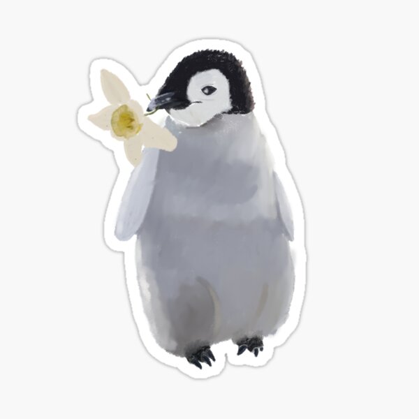 Penguin holding flower Sticker