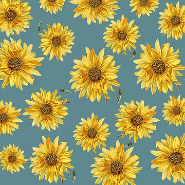 Artwork thumbnail, Sunflower Pattern by Cute Bunny