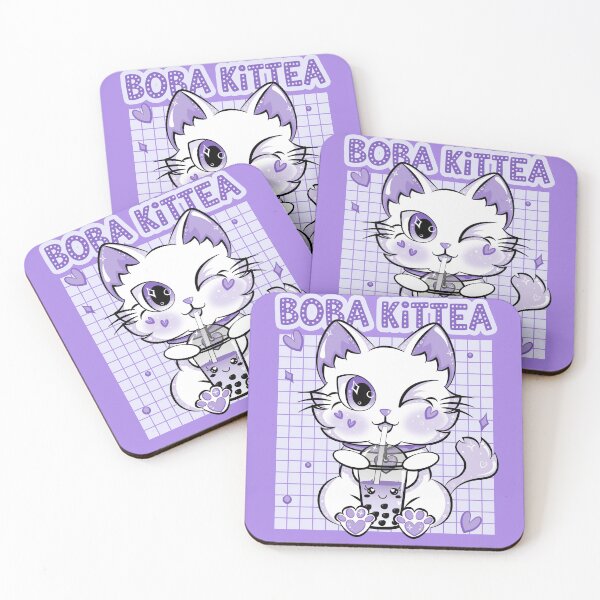 Item preview, Boba Tea Cat Kittea Women Lavender Kawaii Japanese designed and sold by ZNOVANNA.