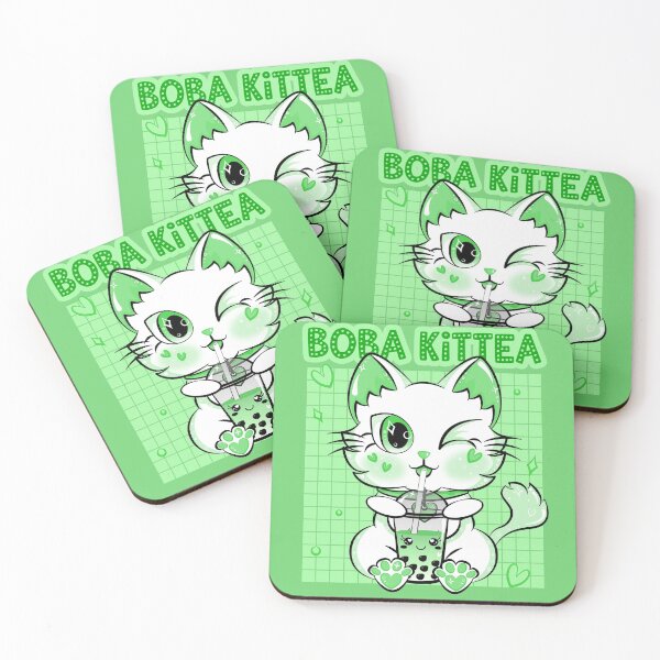 Item preview, Boba Tea Cat Boba Kittea Kitten Kawaii Japanese Kitty Green designed and sold by ZNOVANNA.