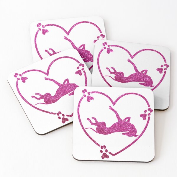 Item preview, Greyhound Roaching Heart Paw Prints Pink Glitter-look designed and sold by GreytGraphicals.
