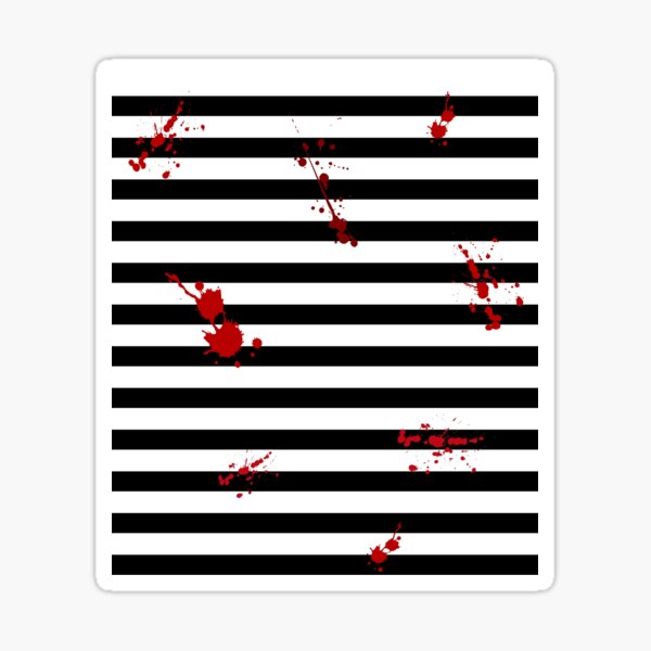 black-white-and-red-blood-splatter-stripes-sticker-for-sale-by