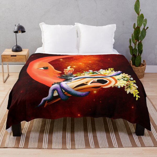 Item preview, Skull and the moon with flowers designed and sold by nicky2342.