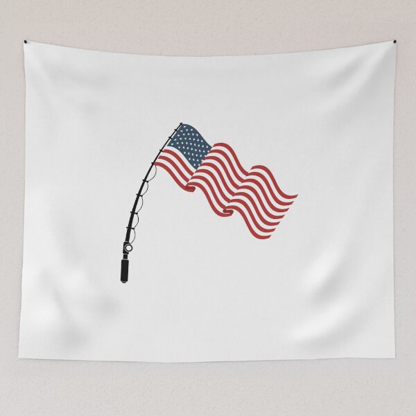 Item preview, Fishing Patriotic Tuna, Patriotic Fishing, American USA Flag Fishing Pole designed and sold by sirina2796.