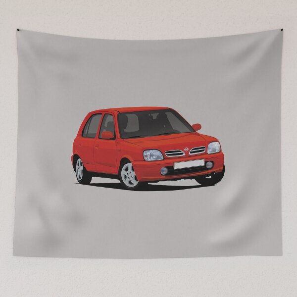 Item preview, Nissan Micra (March) K11C - illustration - red designed and sold by knappidesign.
