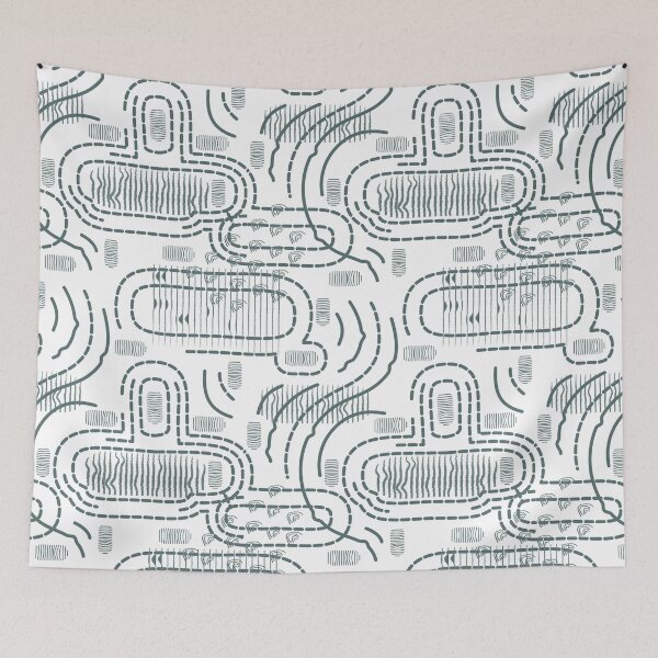 Item preview, Blue twisted lines #4 on white background seamless pattern designed and sold by essskina.