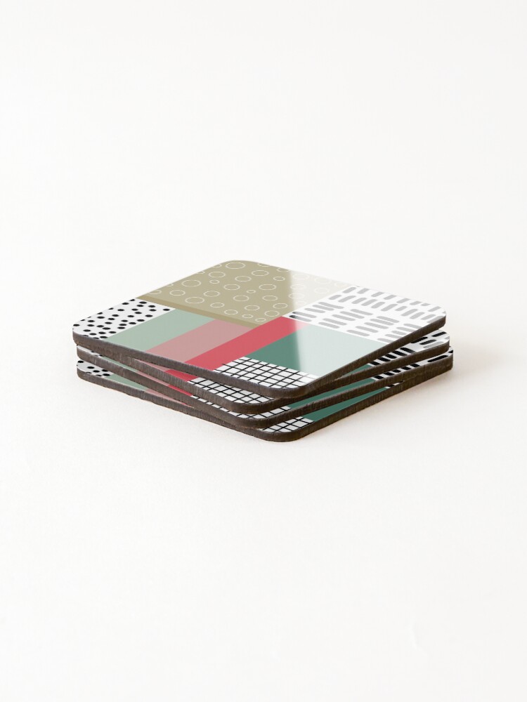 Thumbnail 4 of 5, Coasters (Set of 4), Patchwork Pattern designed and sold by redstitchlab.