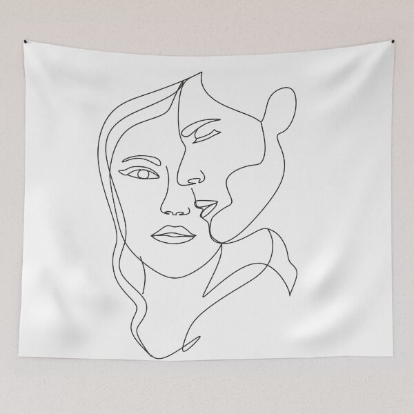 Item preview, One Line Art Couple. Men and woman. Love poster. 2 faces.Couple print, Kiss print. Scandinavian, Nordic, Trendy print, Styled, Scandinavian art, Modern art, Print, Minimalistic, Modern Poste    designed and sold by Nina Velychko.